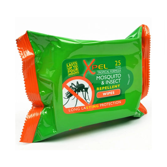 Xpel Insect Mosquito REPELLENT WIPES Tropical Formula 25 wipes (Pack of 6)